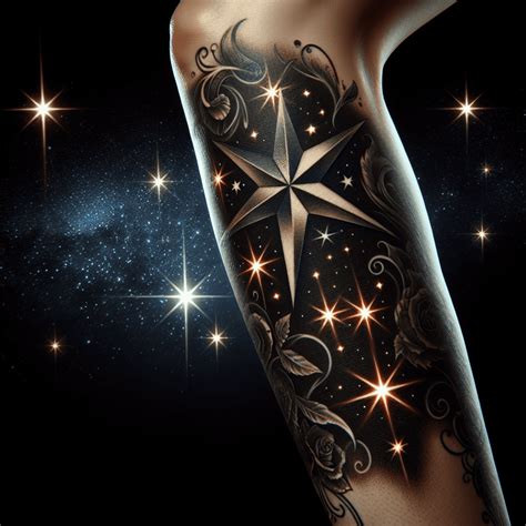 tatuajes de estrellas en la pierna|Precisos tatuajes de estrellas en la pierna a 5 tamaños